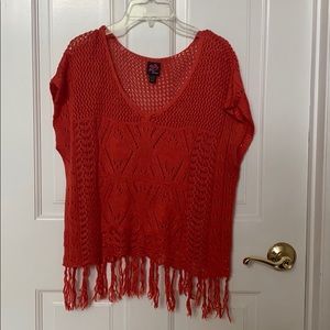 Coral knit sweater top